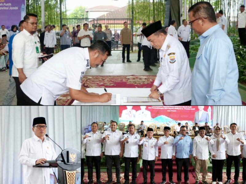 Foto Bupati Monadi Kerinci Penandatanganan MoU se-Provinsi Jambi