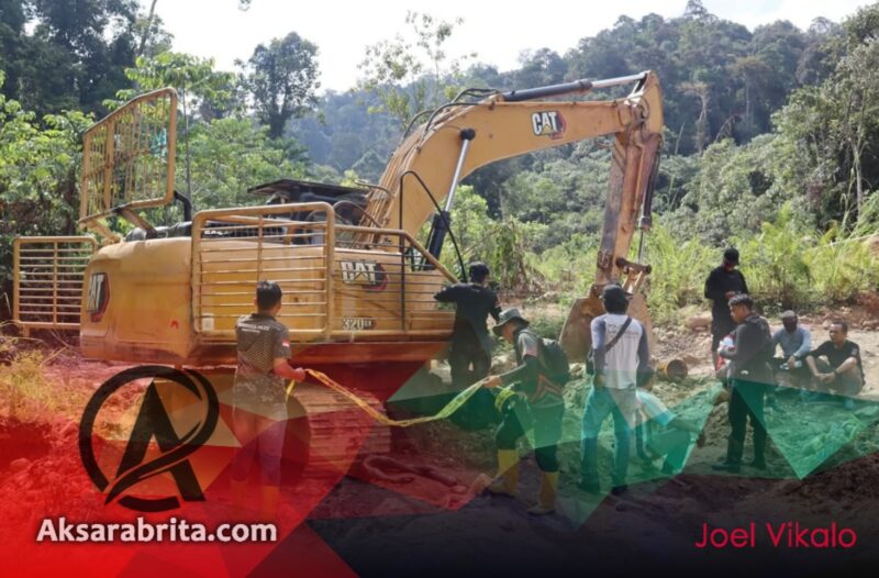 Polres Merangin Sita Alat Berat Tambang Emas Ilegal di Desa Baru Nalo