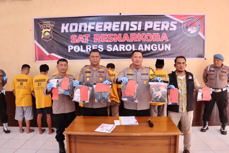 Polres Sarolangun Bekuk 9 Kurir dan Amankan 146.01 Gram Sabu