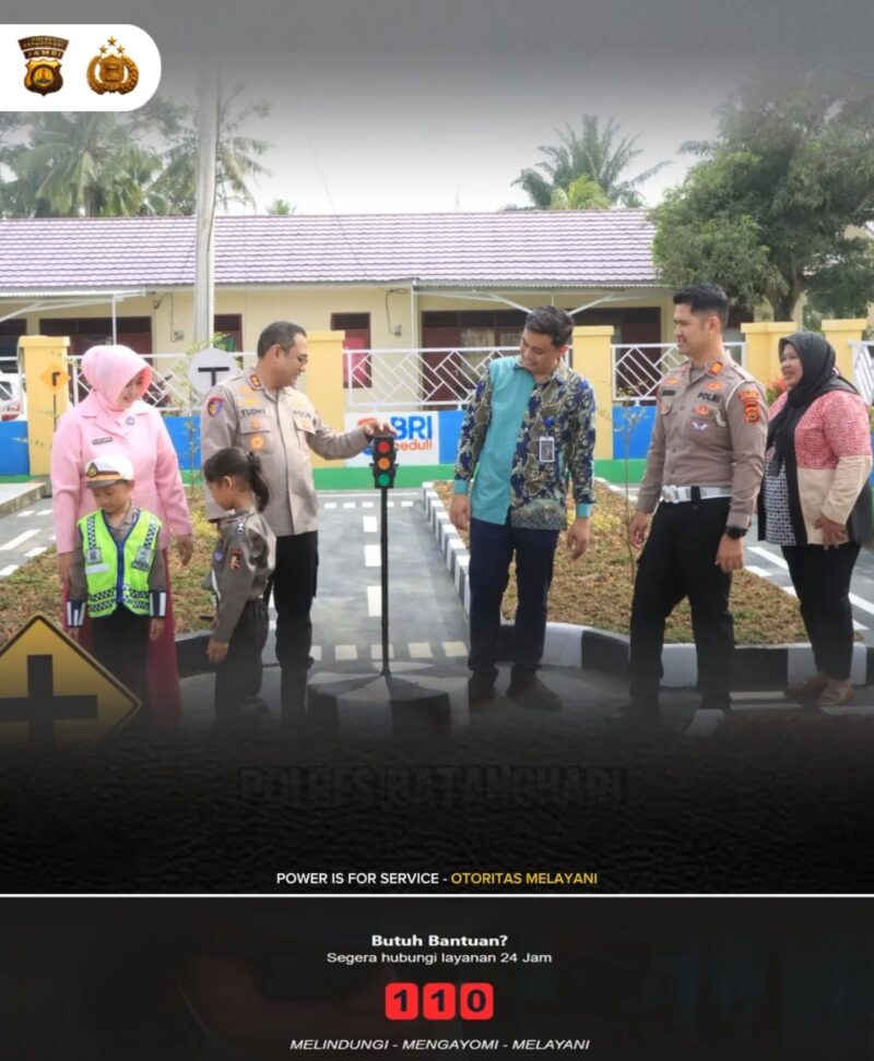 Polres Batang Hari dan BRI Bangun Taman Lalu Lintas untuk Anak. Foto Polres Batanghari