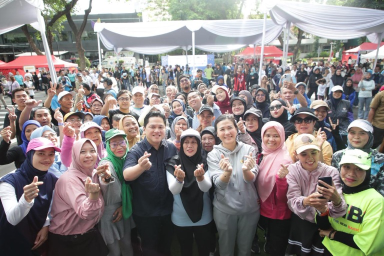Erick saat menghadiri Jakarta Mother’s Day (JMD) 2025 di SCBD Weekland, Jakarta Pusat, Minggu (21/12/2025). 
(Foto. Dok Kemenpora)