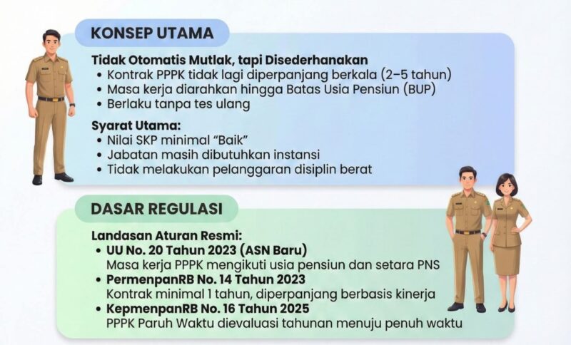 Aturan Baru PPPK 2026: Perpanjangan Otomatis Hingga Pensiun