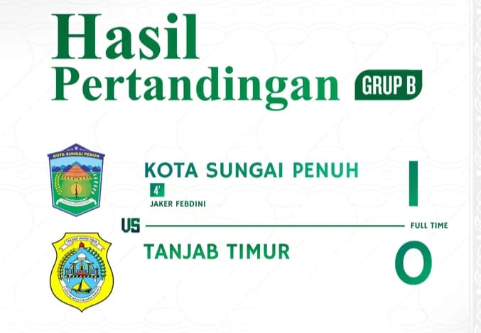 Gubernur Cup Provinsi Jambi 2026 Sungai Penuh Vs Tanjab Timur (Foto instagram pssijambi)