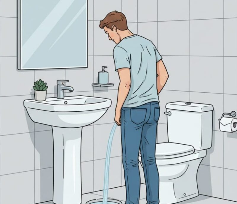 Ilustrasi seorang pria sedang kencing berdiri (Foto Al)