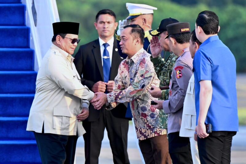 Presiden Prabowo Subianto tiba di Tanah Air pada Sabtu sore menjelang malam, 24 Januari 2026 (Foto Setkab)
