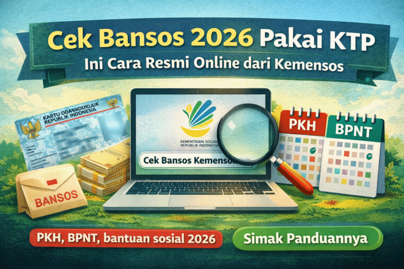 Panduan cek bansos 2026 secara resmi dan aman. Ketahui cara cek penerima bantuan sosial Kemensos menggunakan KTP tanpa datang ke kantor.