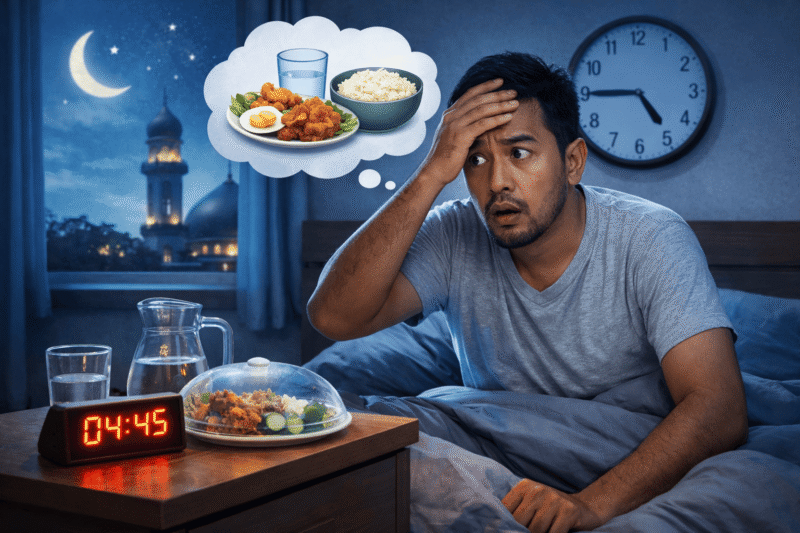 ilustrasi seorang telat sahur (Foto Al)