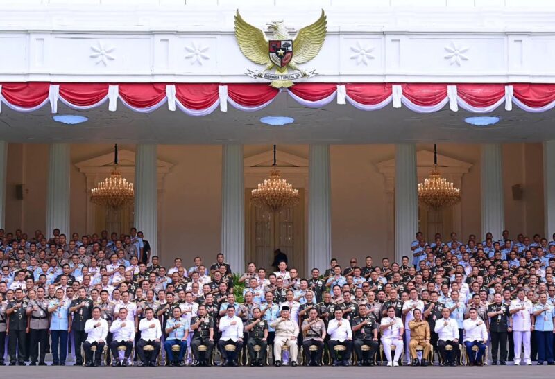 Presiden Prabowo Subianto memimpin langsung Rapat Pimpinan (Rapim) TNI–Polri 2026 di Istana Merdeka, Jakarta, Senin (9/2/2026)