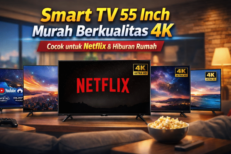 Smart TV 55 Inch Terbaru, Murah Berkualitas Cocok untuk Netflix (Foto Al)