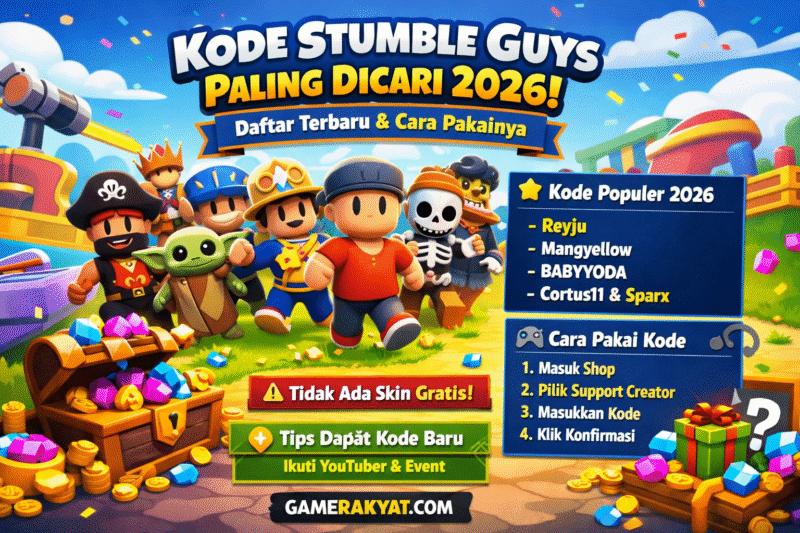 Kode Stumble Guys Paling Banyak Dicari 2026, Ini Cara Pakainya!