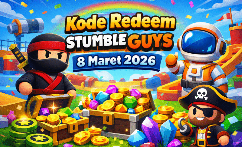 Gratis Hari Ini! Kode Redeem Stumble Guys 8 Maret 2026, Klaim Hadiah Sebelum Hangus