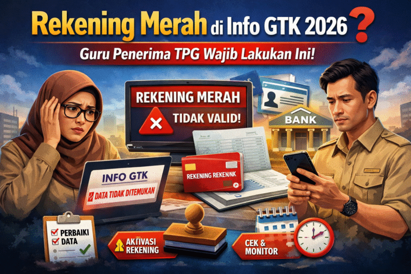 Rekening Merah di Info GTK 2026? Guru TPG Wajib Cek Ini