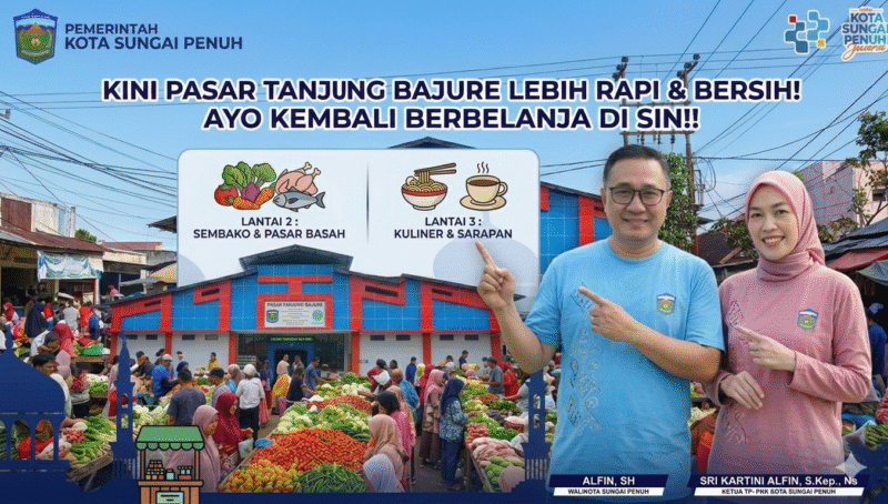 Yuk Belanja ke Pasar Tanjung Bajure! Kini Lebih Bersih, Rapi & Nyaman