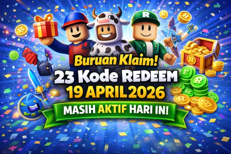 Daftar 23 Kode Roblox Hari Ini 19 April 2026 Reward Gratis