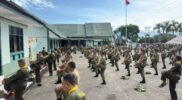 Kodim 0417/Kerinci menggelar latihan Peraturan Sikap Militer (PSM) di Lapangan Makodim