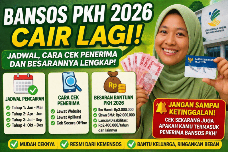 Bansos PKH 2026 Cair Lagi! Ini Jadwal, Cara Cek Penerima