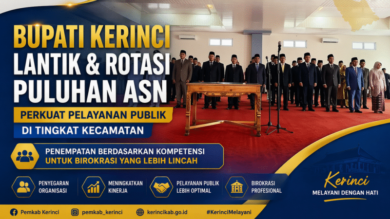 Bupati Monadi Lantik dan Rotasi Puluhan ASN di Kerinci