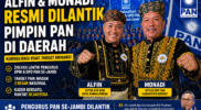 Resmi Dilantik Alfin–Monadi Siap Besarkan PAN di Daerah
