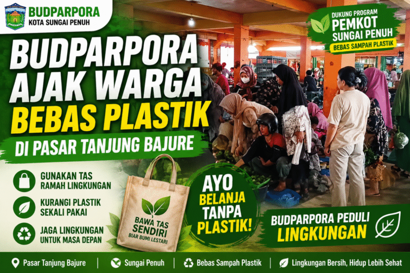 Pasar Tanjung Bajure Bebas Sampah  Langkah Nyata Budparpora 