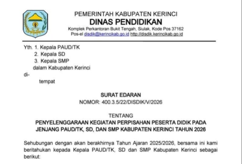 Disdik Edarkan Perpisahan Sekolah 2026, Dilarang Berlebihan