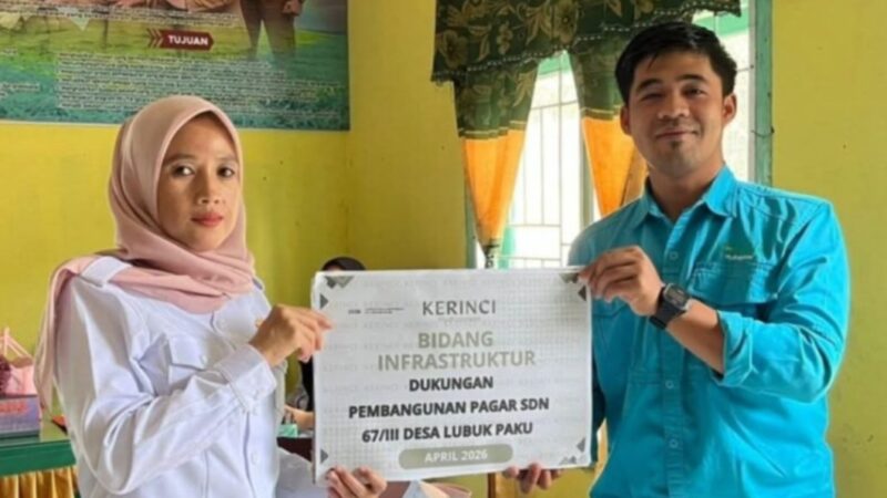 CSR KMH, Kerinci Merangin Hidro, SDN 67 Lubuk Paku, bantuan pendidikan, pagar sekolah, CSR perusahaan, pendidikan Kerinci, fasilitas sekolah, keamanan sekolah, berita Kerinci