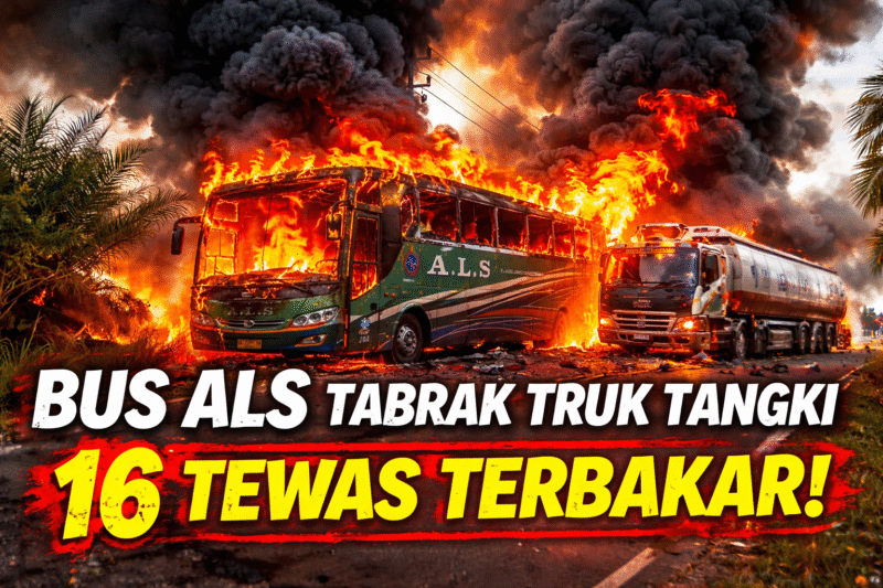 Bus ALS Tabrak Truk Tangki BBM, 16 Orang Tewas Terbakar