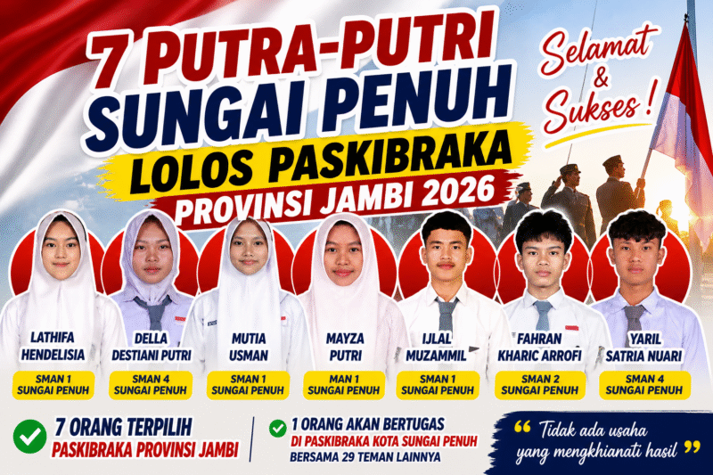 Bangga! 7 Putra-Putri Sungai Penuh Jadi Paskibraka Jambi