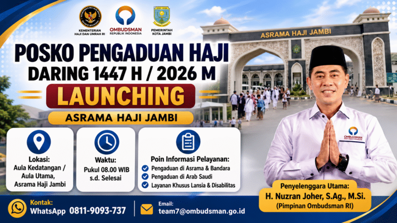 Ombudsman Luncurkan Posko Pengaduan Haji 2026 di Jambi