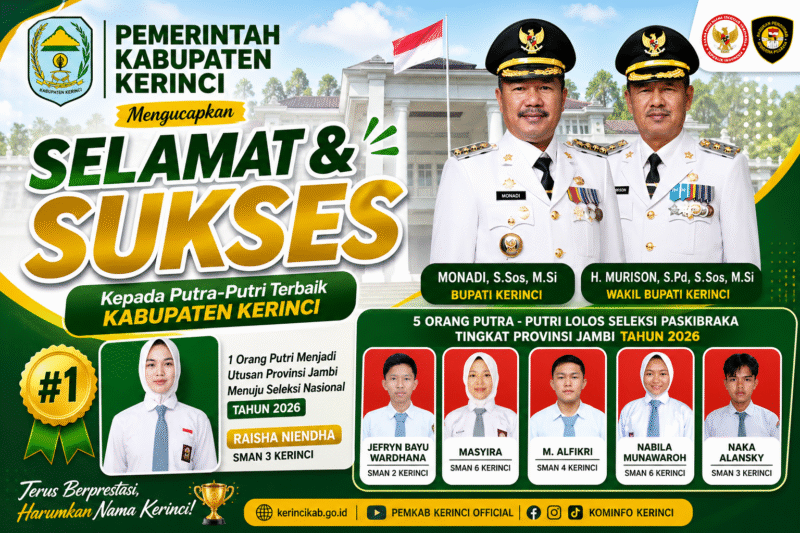 Bangga! Putra-Putri Kerinci Tembus Paskibraka Jambi 2026