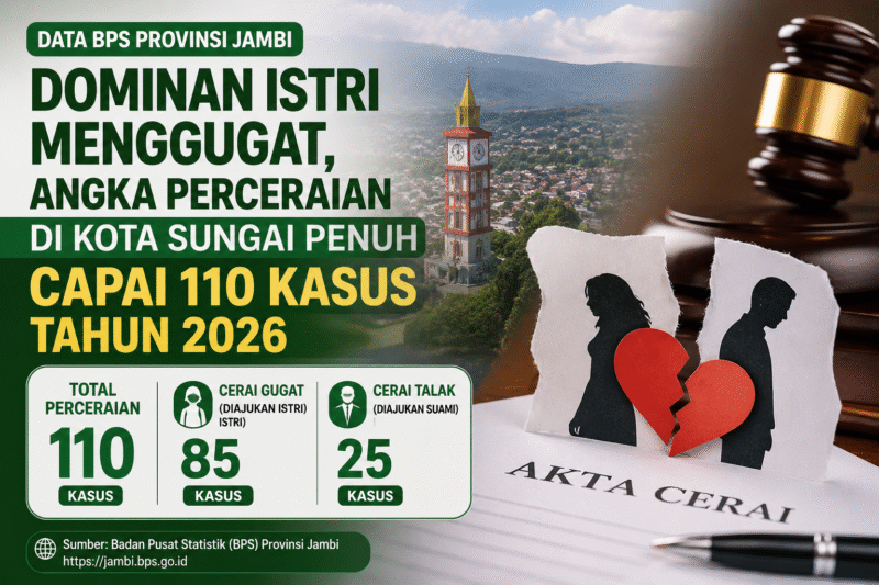 Istri Gugat Cerai, Angka Perceraian Sungai Penuh Jadi Sorotan