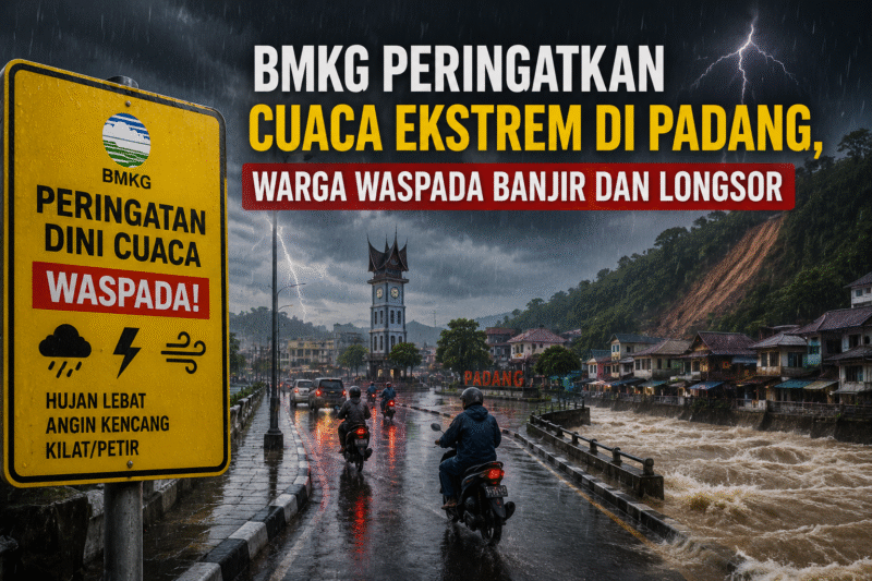 Ilustrasi Cuaca Ekstrem di Padang (foto Al)