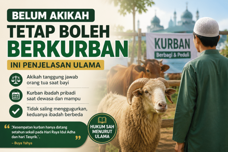 Belum akikah tetap boleh berkurban. Ulama menegaskan kurban sah dilakukan meski seseorang belum pernah diakikahi saat kecil.