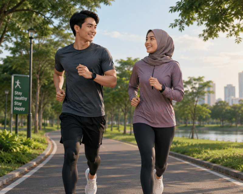 Ilustrasi joging, olahraga favorit orang Indonesia 