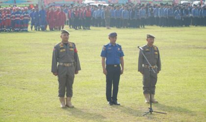 Upacara HUT Damkar, Satpol PP dan Satlinmas