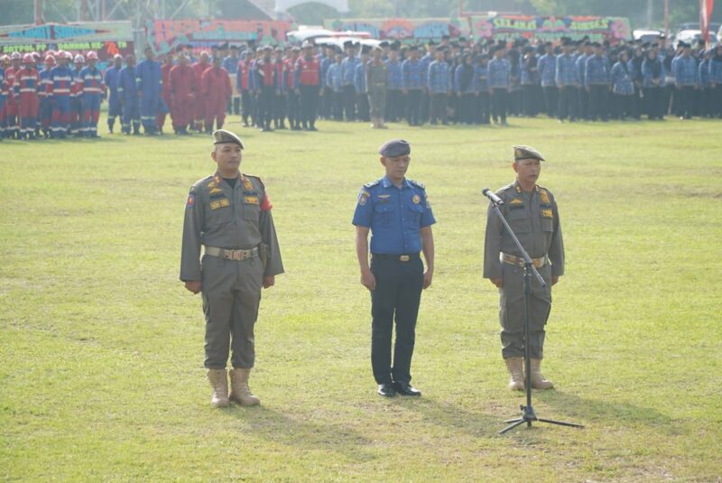 Upacara HUT Damkar, Satpol PP dan Satlinmas