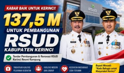 Monadi: Rampungnya Tender RSUD Kerinci Jadi Kado Bahagia bagi Warga
