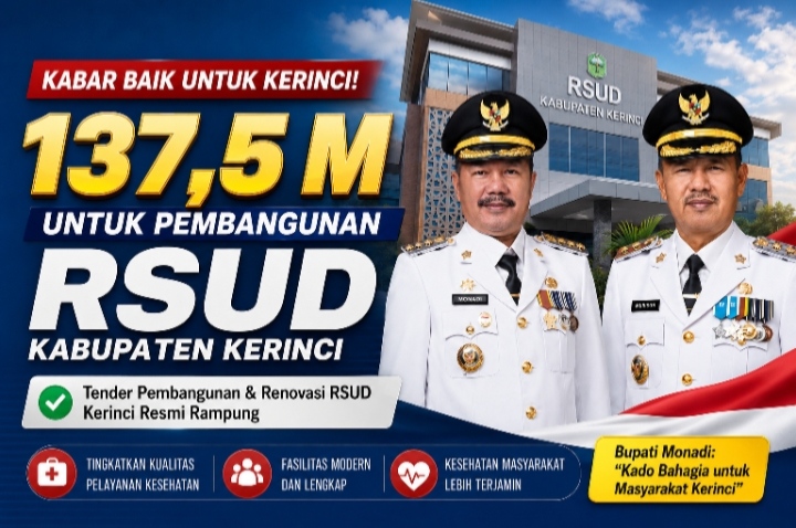 Monadi: Rampungnya Tender RSUD Kerinci Jadi Kado Bahagia bagi Warga
