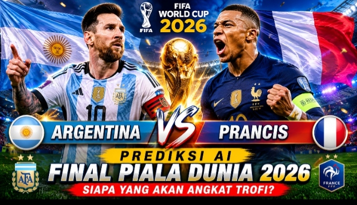 AI Prediksi Final Piala Dunia 2026 Argentina dan Prancis