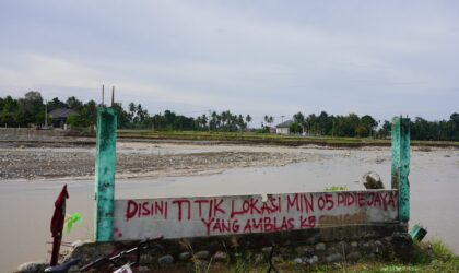 Titik lokasi MIN 5 Pidie Jaya yang hilang diterjang banjir