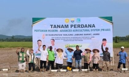 Tanam Perdana PM-AAS, Kementan Sulap Sawah Tanjab Barat Jadi Modern