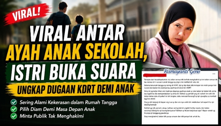 Video Ayah Antar Anak Sekolah Viral, Istri Sampaikan 