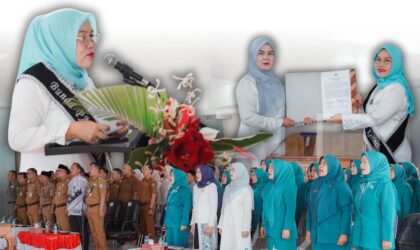 Ny. Novra Wenti Monadi Lantik Pengurus TP PKK dan Bunda PAUD Kerinci