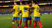 Para pemain Kolombia saat bertanding Ghana