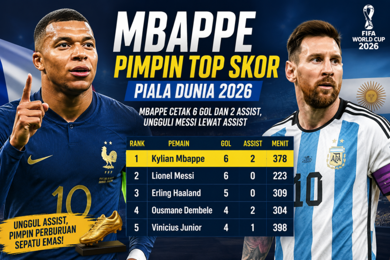 Mbappe Ungguli Messi dalam Perburuan Sepatu Emas