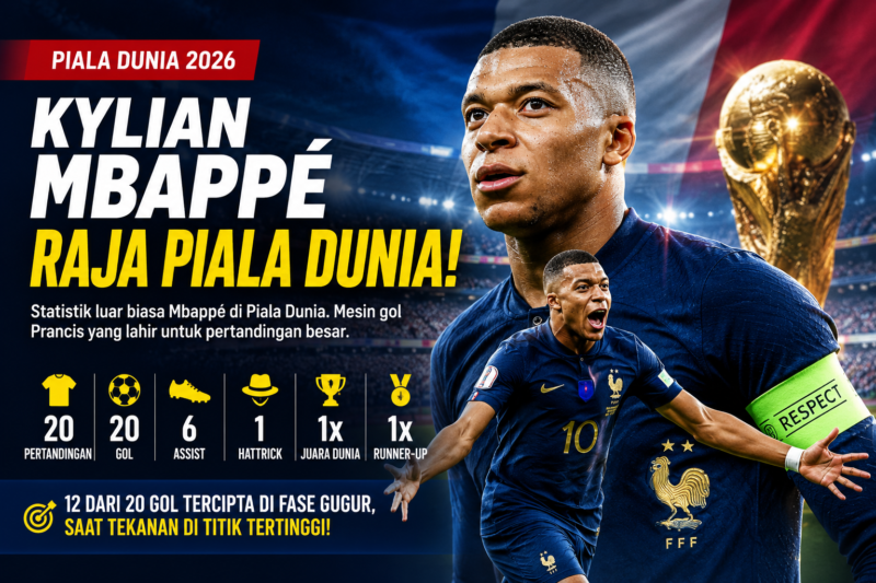 Kylian Mbappé Bersinar di Piala Dunia 2026, Bawa Prancis ke Semifinal
