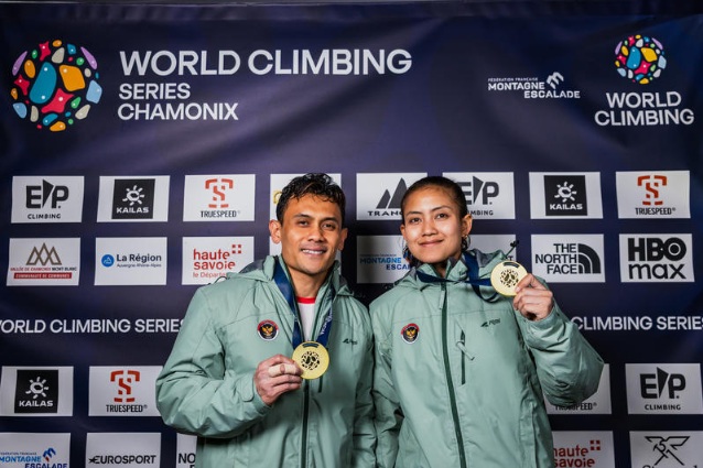 Desak Made dan Veddriq Leonardo Persembahkan Dua Emas di World Climbing Series Chamonix