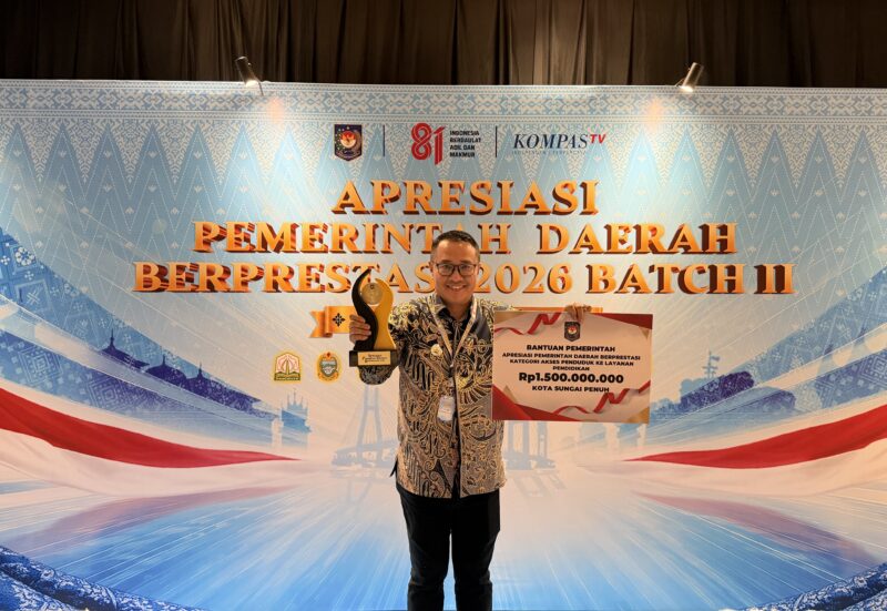 Kota Sungai Penuh Raih Apresiasi Nasional Dapat Insentif 