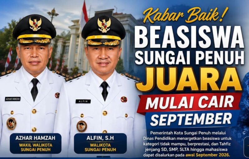 Beasiswa Sungai Penuh Juara Ditargetkan Cair Awal September