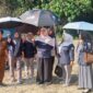 Ketua TP-PKK Kabupaten Merangin, Lavita Syukur, meninjau kesiapan lokasi peringatan Hari Kesatuan Gerak (HKG) PKK ke-54 di Desa Tiangko