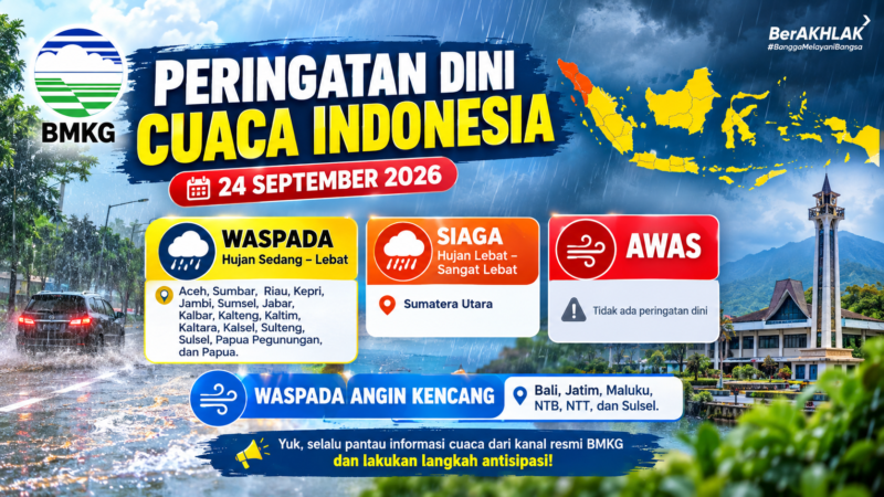 Peringatan Dini Cuaca BMKG 24 September 2026
